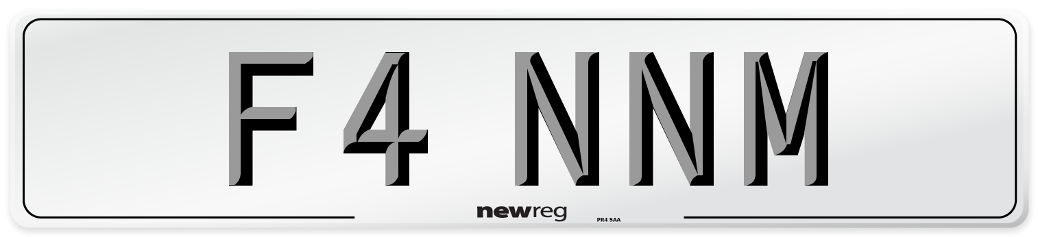 F4 NNM Number Plate from New Reg